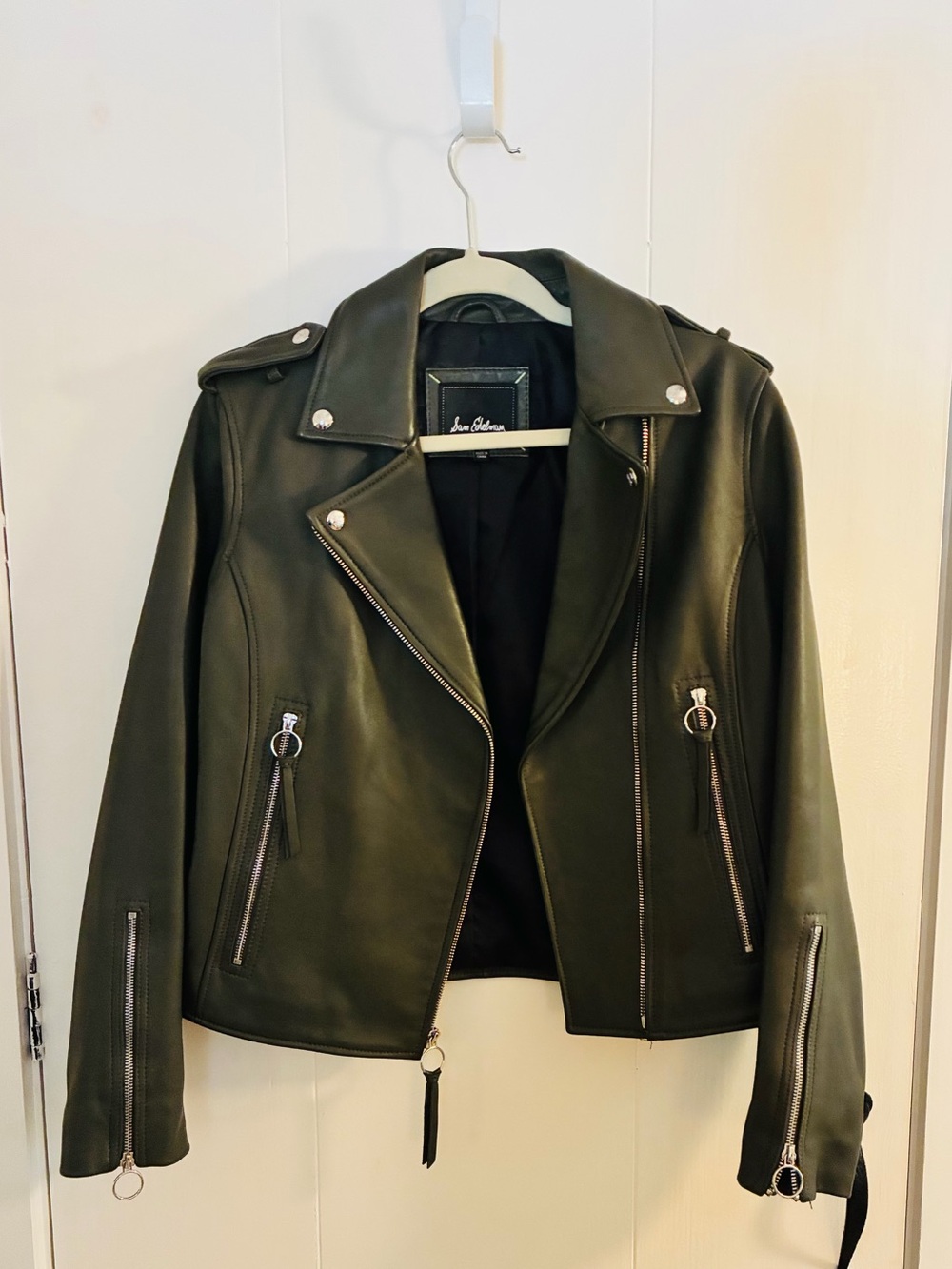 Sam Edelman Olive Green Leather Jacket